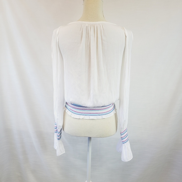 Ramy Brook Nellie Smocked Split Sleeve Top X-small - Picture 10 of 11